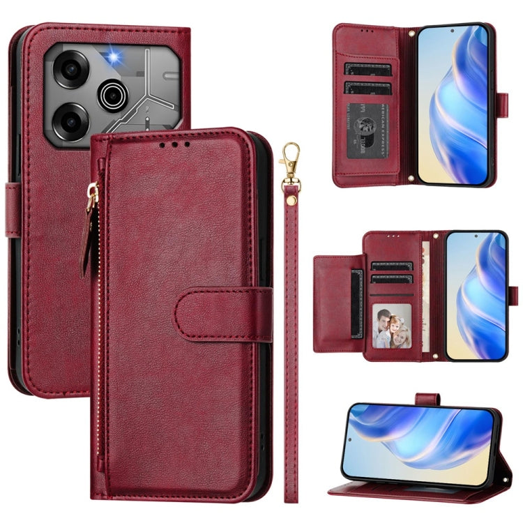 Multi-Card Slots Zipper Wallet Leather Phone Case, For Tecno Pova 6 4G, For Tecno Pova 6 5G / Pova 6 Pro 5G, For Tecno Camon 30 Pro 5G, For Tecno Camon 30 4G / 5G, For Tecno Spark 20 Pro+ 4G, For Tecno Spark Go 2024, For Tecno Pova 5 Pro               ...