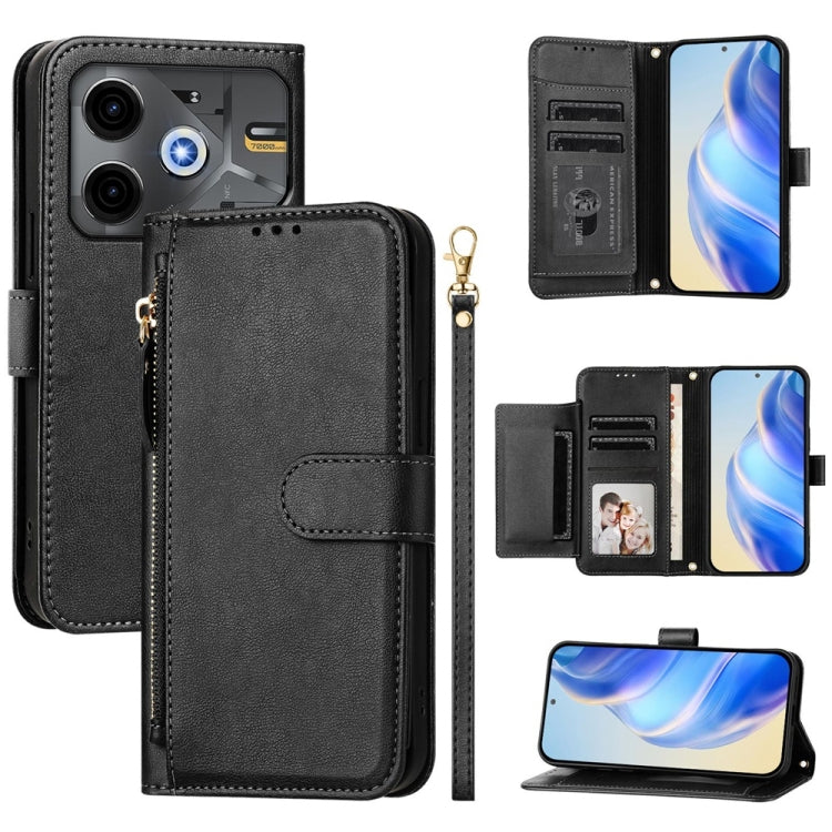 Multi-Card Slots Zipper Wallet Leather Phone Case, For Tecno Camon 50 Pro 4G, For Tecno Camon 50 4G, For Tecno Spark Slim, For Tecno Camon 40 Pro 4G, For Tecno Camon 40 Premier, For Tecno Camon 40 4G, For Tecno Spark 30 5G / Pova 6 Neo 5G              ...