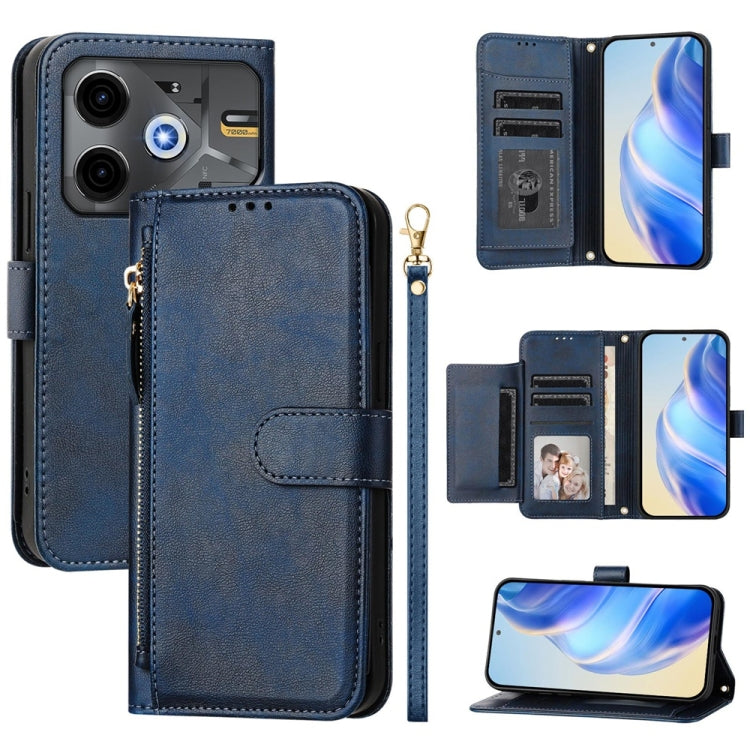 Multi-Card Slots Zipper Wallet Leather Phone Case, For Tecno Camon 50 Pro 4G, For Tecno Camon 50 4G, For Tecno Spark Slim, For Tecno Camon 40 Pro 4G, For Tecno Camon 40 Premier, For Tecno Camon 40 4G, For Tecno Spark 30 5G / Pova 6 Neo 5G              ...