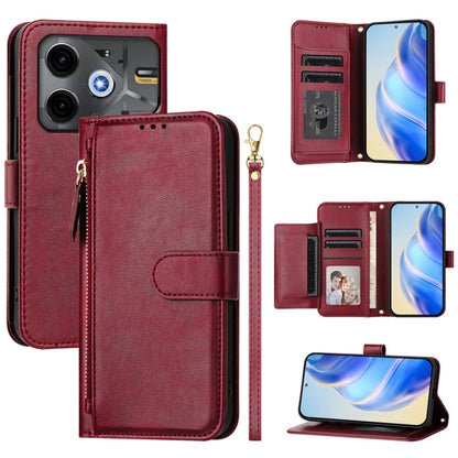 Multi-Card Slots Zipper Wallet Leather Phone Case, For Tecno Camon 50 Pro 4G, For Tecno Camon 50 4G, For Tecno Spark Slim, For Tecno Camon 40 Pro 4G, For Tecno Camon 40 Premier, For Tecno Camon 40 4G, For Tecno Spark 30 5G / Pova 6 Neo 5G              ...