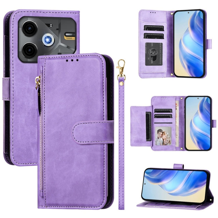 Multi-Card Slots Zipper Wallet Leather Phone Case, For Tecno Camon 50 Pro 4G, For Tecno Camon 50 4G, For Tecno Spark Slim, For Tecno Camon 40 Pro 4G, For Tecno Camon 40 Premier, For Tecno Camon 40 4G, For Tecno Spark 30 5G / Pova 6 Neo 5G              ...