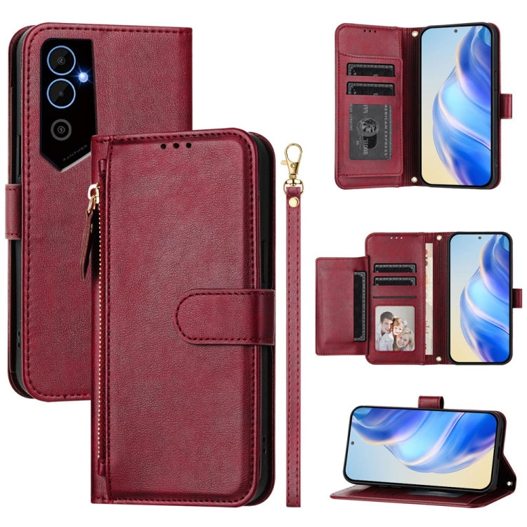Multi-Card Slots Zipper Wallet Leather Phone Case, For Tecno Pova 4 Pro, For Tecno Pova 4, For Tecno Pova Neo 2, For Tecno Spark Go 2022 / Spark 8C / Spark 9, For Tecno Spark 9T / Spark 9 Pro, For Tecno Pova 3, For Tecno Pop 5, For Tecno Spark 7P      ...