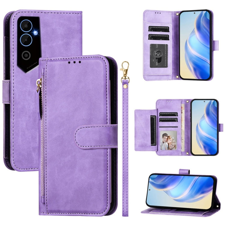 Multi-Card Slots Zipper Wallet Leather Phone Case, For Tecno Pova 4 Pro, For Tecno Pova 4, For Tecno Pova Neo 2, For Tecno Spark Go 2022 / Spark 8C / Spark 9, For Tecno Spark 9T / Spark 9 Pro, For Tecno Pova 3, For Tecno Pop 5, For Tecno Spark 7P      ...