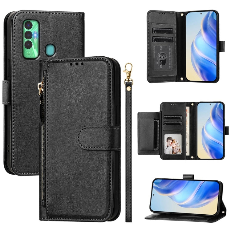 Multi-Card Slots Zipper Wallet Leather Phone Case, For Tecno Pova 4 Pro, For Tecno Pova 4, For Tecno Pova Neo 2, For Tecno Spark Go 2022 / Spark 8C / Spark 9, For Tecno Spark 9T / Spark 9 Pro, For Tecno Pova 3, For Tecno Pop 5, For Tecno Spark 7P      ...
