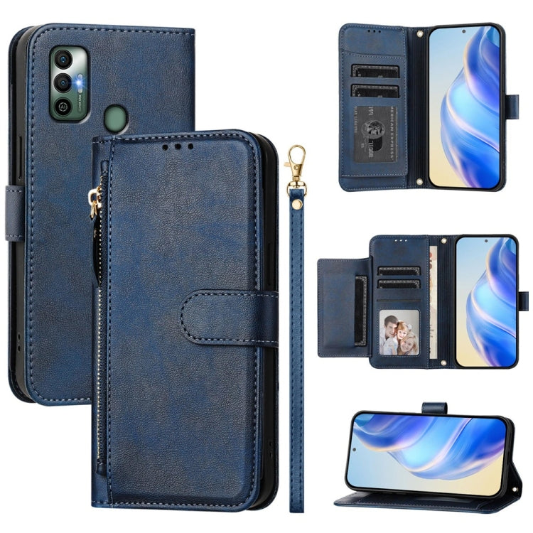 Multi-Card Slots Zipper Wallet Leather Phone Case, For Tecno Pova 4 Pro, For Tecno Pova 4, For Tecno Pova Neo 2, For Tecno Spark Go 2022 / Spark 8C / Spark 9, For Tecno Spark 9T / Spark 9 Pro, For Tecno Pova 3, For Tecno Pop 5, For Tecno Spark 7P      ...