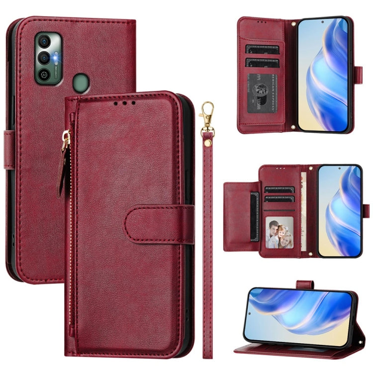 Multi-Card Slots Zipper Wallet Leather Phone Case, For Tecno Pova 4 Pro, For Tecno Pova 4, For Tecno Pova Neo 2, For Tecno Spark Go 2022 / Spark 8C / Spark 9, For Tecno Spark 9T / Spark 9 Pro, For Tecno Pova 3, For Tecno Pop 5, For Tecno Spark 7P      ...