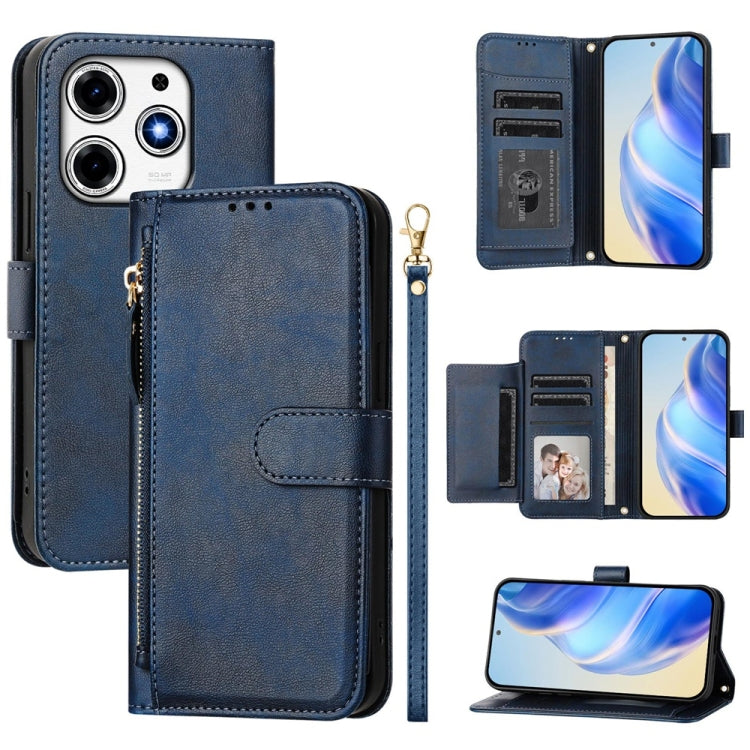 Multi-Card Slots Zipper Wallet Leather Phone Case, For Tecno Camon 50 Pro 4G, For Tecno Camon 50 4G, For Tecno Spark Slim, For Tecno Camon 40 Pro 4G, For Tecno Camon 40 Premier, For Tecno Camon 40 4G, For Tecno Spark 30 5G / Pova 6 Neo 5G              ...