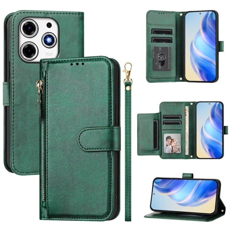 Multi-Card Slots Zipper Wallet Leather Phone Case, For Tecno Camon 50 Pro 4G, For Tecno Camon 50 4G, For Tecno Spark Slim, For Tecno Camon 40 Pro 4G, For Tecno Camon 40 Premier, For Tecno Camon 40 4G, For Tecno Spark 30 5G / Pova 6 Neo 5G              ...