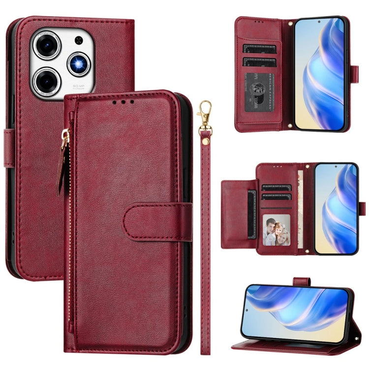 Multi-Card Slots Zipper Wallet Leather Phone Case, For Tecno Camon 50 Pro 4G, For Tecno Camon 50 4G, For Tecno Spark Slim, For Tecno Camon 40 Pro 4G, For Tecno Camon 40 Premier, For Tecno Camon 40 4G, For Tecno Spark 30 5G / Pova 6 Neo 5G              ...