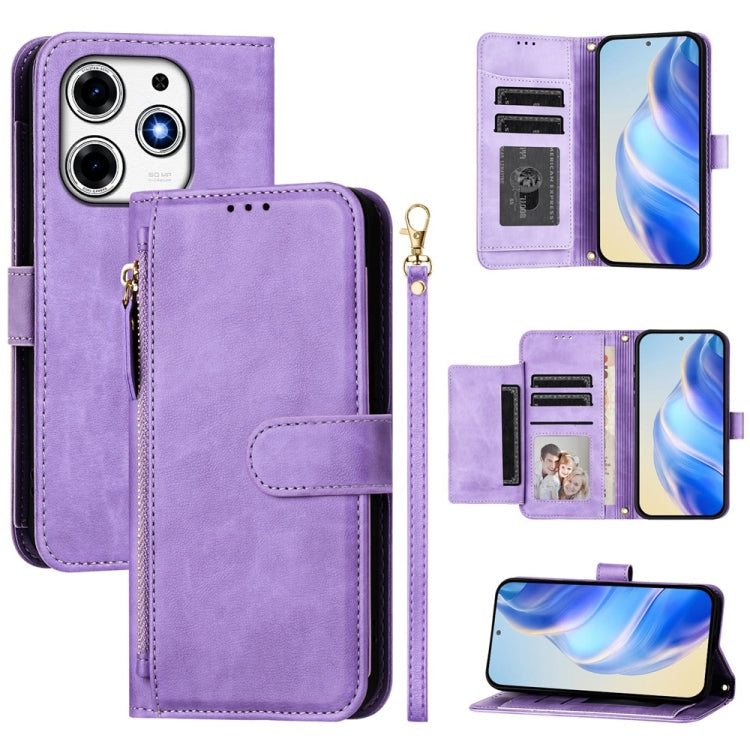 Multi-Card Slots Zipper Wallet Leather Phone Case, For Tecno Camon 50 Pro 4G, For Tecno Camon 50 4G, For Tecno Spark Slim, For Tecno Camon 40 Pro 4G, For Tecno Camon 40 Premier, For Tecno Camon 40 4G, For Tecno Spark 30 5G / Pova 6 Neo 5G              ...