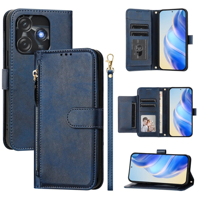 Multi-Card Slots Zipper Wallet Leather Phone Case, For Tecno Pova 6 4G, For Tecno Pova 6 5G / Pova 6 Pro 5G, For Tecno Camon 30 Pro 5G, For Tecno Camon 30 4G / 5G, For Tecno Spark 20 Pro+ 4G, For Tecno Spark Go 2024, For Tecno Pova 5 Pro               ...