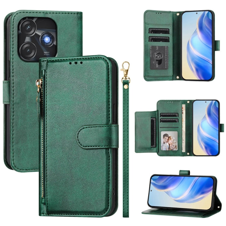 Multi-Card Slots Zipper Wallet Leather Phone Case, For Tecno Pova 6 4G, For Tecno Pova 6 5G / Pova 6 Pro 5G, For Tecno Camon 30 Pro 5G, For Tecno Camon 30 4G / 5G, For Tecno Spark 20 Pro+ 4G, For Tecno Spark Go 2024, For Tecno Pova 5 Pro               ...