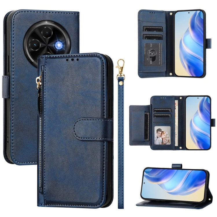 Multi-Card Slots Zipper Wallet Leather Phone Case, For Tecno Camon 50 Pro 4G, For Tecno Camon 50 4G, For Tecno Spark Slim, For Tecno Camon 40 Pro 4G, For Tecno Camon 40 Premier, For Tecno Camon 40 4G, For Tecno Spark 30 5G / Pova 6 Neo 5G              ...
