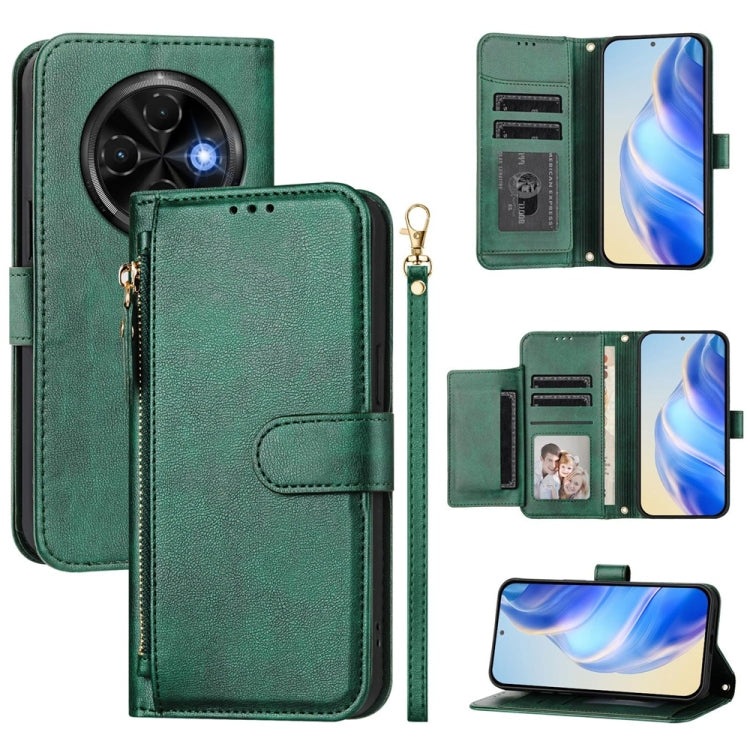Multi-Card Slots Zipper Wallet Leather Phone Case, For Tecno Camon 50 Pro 4G, For Tecno Camon 50 4G, For Tecno Spark Slim, For Tecno Camon 40 Pro 4G, For Tecno Camon 40 Premier, For Tecno Camon 40 4G, For Tecno Spark 30 5G / Pova 6 Neo 5G              ...