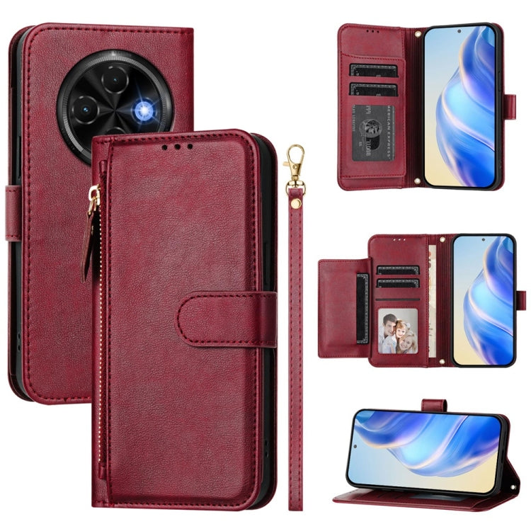 Multi-Card Slots Zipper Wallet Leather Phone Case, For Tecno Camon 50 Pro 4G, For Tecno Camon 50 4G, For Tecno Spark Slim, For Tecno Camon 40 Pro 4G, For Tecno Camon 40 Premier, For Tecno Camon 40 4G, For Tecno Spark 30 5G / Pova 6 Neo 5G              ...