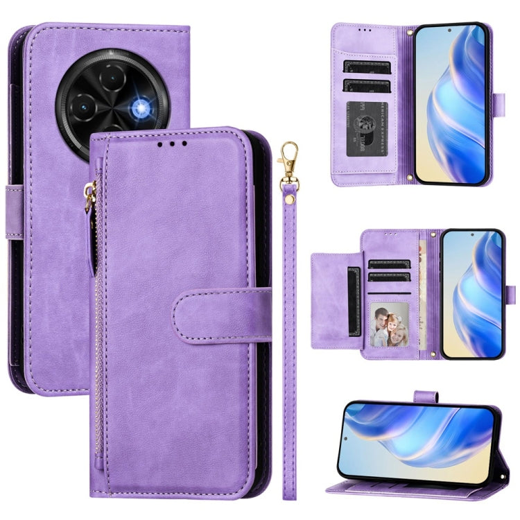 Multi-Card Slots Zipper Wallet Leather Phone Case, For Tecno Camon 50 Pro 4G, For Tecno Camon 50 4G, For Tecno Spark Slim, For Tecno Camon 40 Pro 4G, For Tecno Camon 40 Premier, For Tecno Camon 40 4G, For Tecno Spark 30 5G / Pova 6 Neo 5G              ...