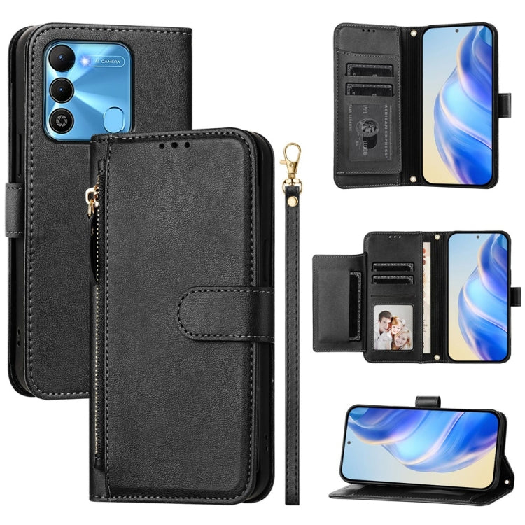 Multi-Card Slots Zipper Wallet Leather Phone Case, For Tecno Pova 4 Pro, For Tecno Pova 4, For Tecno Pova Neo 2, For Tecno Spark Go 2022 / Spark 8C / Spark 9, For Tecno Spark 9T / Spark 9 Pro, For Tecno Pova 3, For Tecno Pop 5, For Tecno Spark 7P      ...