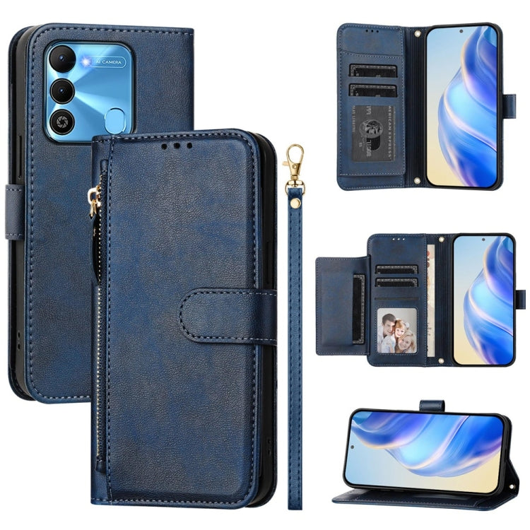 Multi-Card Slots Zipper Wallet Leather Phone Case, For Tecno Pova 4 Pro, For Tecno Pova 4, For Tecno Pova Neo 2, For Tecno Spark Go 2022 / Spark 8C / Spark 9, For Tecno Spark 9T / Spark 9 Pro, For Tecno Pova 3, For Tecno Pop 5, For Tecno Spark 7P      ...