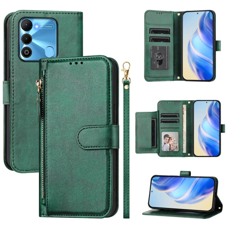 Multi-Card Slots Zipper Wallet Leather Phone Case, For Tecno Pova 4 Pro, For Tecno Pova 4, For Tecno Pova Neo 2, For Tecno Spark Go 2022 / Spark 8C / Spark 9, For Tecno Spark 9T / Spark 9 Pro, For Tecno Pova 3, For Tecno Pop 5, For Tecno Spark 7P      ...