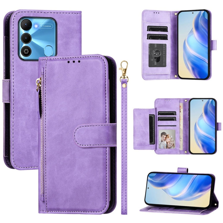Multi-Card Slots Zipper Wallet Leather Phone Case, For Tecno Pova 4 Pro, For Tecno Pova 4, For Tecno Pova Neo 2, For Tecno Spark Go 2022 / Spark 8C / Spark 9, For Tecno Spark 9T / Spark 9 Pro, For Tecno Pova 3, For Tecno Pop 5, For Tecno Spark 7P      ...