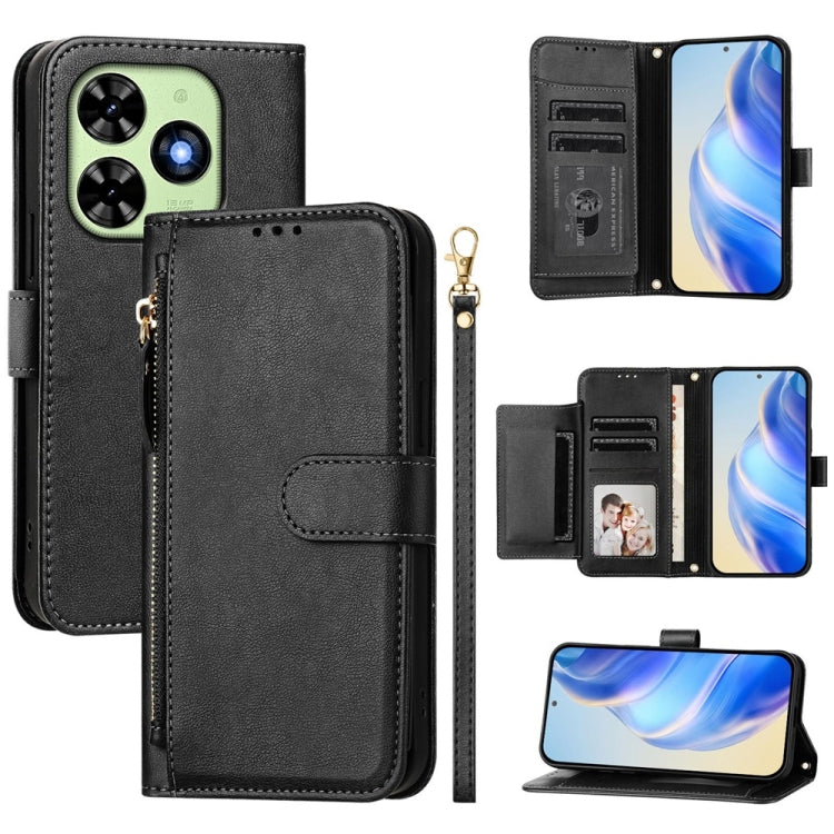 Multi-Card Slots Zipper Wallet Leather Phone Case, For Tecno Pova 6 4G, For Tecno Pova 6 5G / Pova 6 Pro 5G, For Tecno Camon 30 Pro 5G, For Tecno Camon 30 4G / 5G, For Tecno Spark 20 Pro+ 4G, For Tecno Spark Go 2024, For Tecno Pova 5 Pro               ...