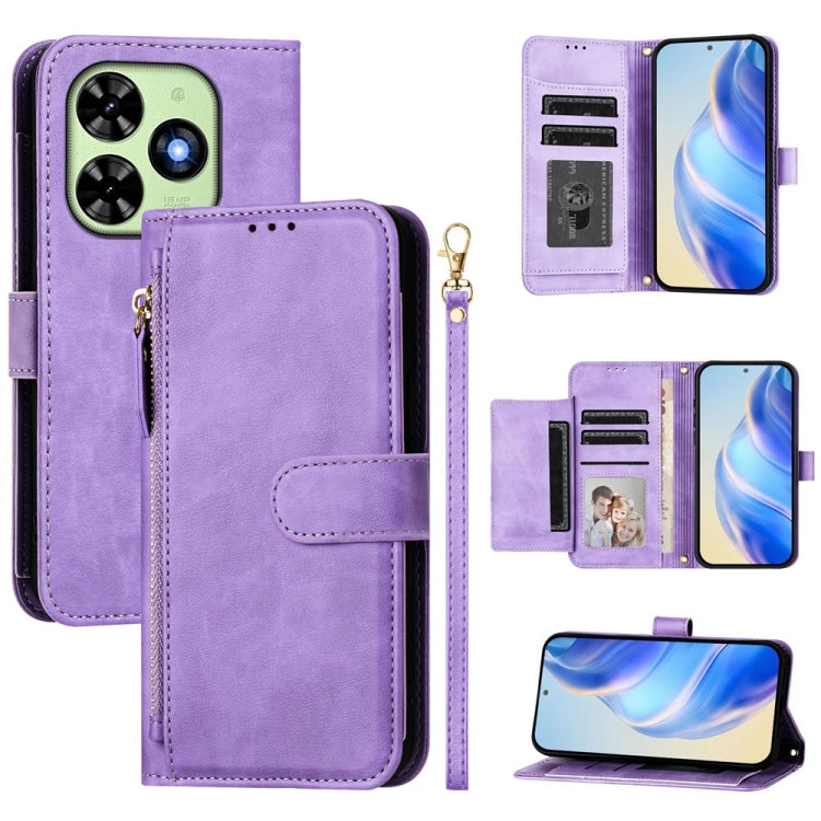 Multi-Card Slots Zipper Wallet Leather Phone Case, For Tecno Pova 6 4G, For Tecno Pova 6 5G / Pova 6 Pro 5G, For Tecno Camon 30 Pro 5G, For Tecno Camon 30 4G / 5G, For Tecno Spark 20 Pro+ 4G, For Tecno Spark Go 2024, For Tecno Pova 5 Pro               ...