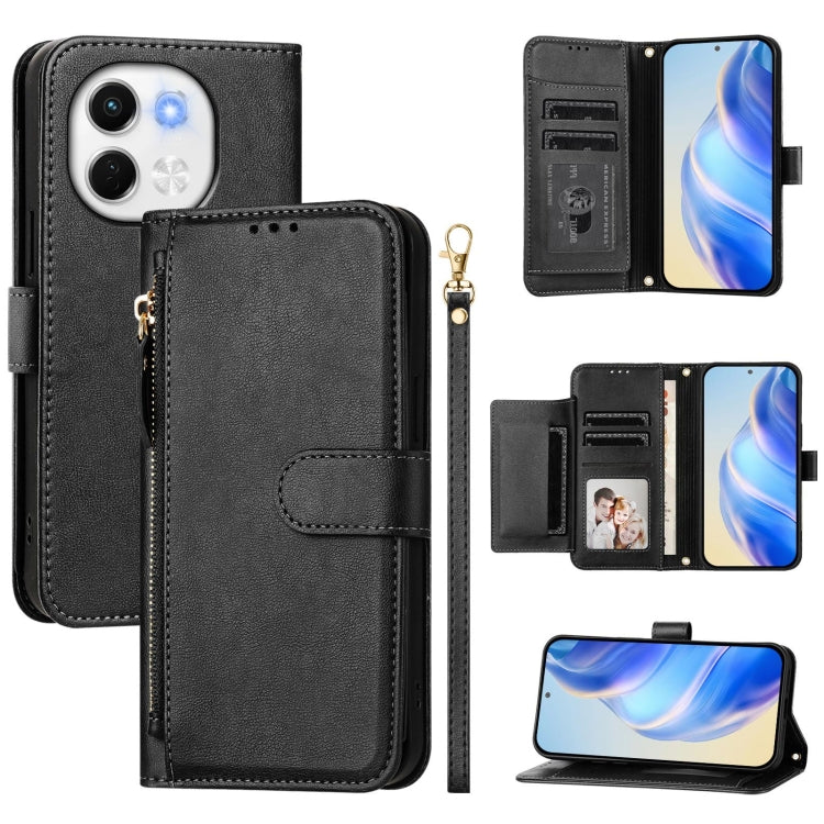Multi-Card Slots Zipper Wallet Leather Phone Case, For Tecno Camon 50 Pro 4G, For Tecno Camon 50 4G, For Tecno Spark Slim, For Tecno Camon 40 Pro 4G, For Tecno Camon 40 Premier, For Tecno Camon 40 4G, For Tecno Spark 30 5G / Pova 6 Neo 5G              ...