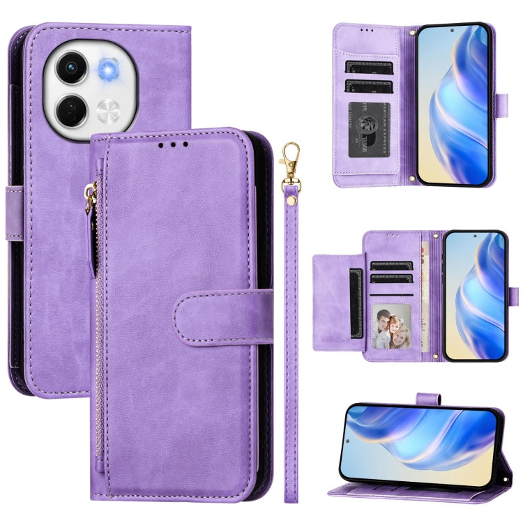 Multi-Card Slots Zipper Wallet Leather Phone Case, For Tecno Camon 50 Pro 4G, For Tecno Camon 50 4G, For Tecno Spark Slim, For Tecno Camon 40 Pro 4G, For Tecno Camon 40 Premier, For Tecno Camon 40 4G, For Tecno Spark 30 5G / Pova 6 Neo 5G              ...