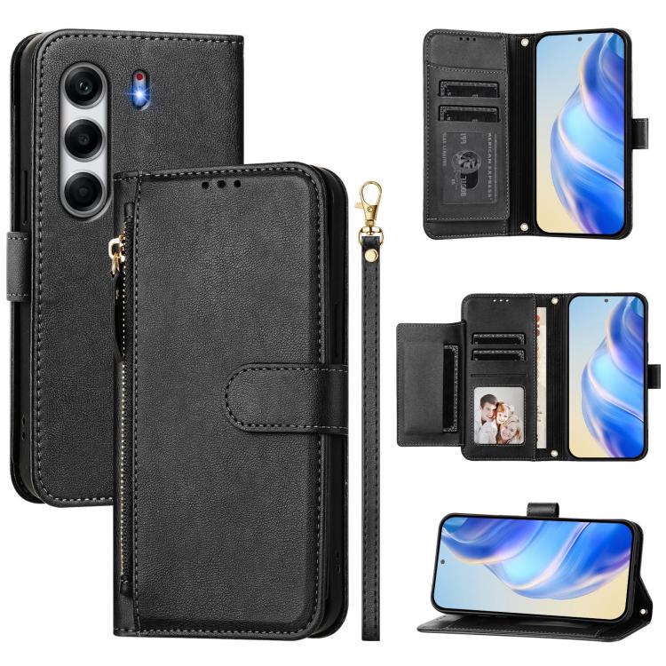 Multi-Card Slots Zipper Wallet Leather Phone Case, For Tecno Camon 50 Pro 4G, For Tecno Camon 50 4G, For Tecno Spark Slim, For Tecno Camon 40 Pro 4G, For Tecno Camon 40 Premier, For Tecno Camon 40 4G, For Tecno Spark 30 5G / Pova 6 Neo 5G              ...