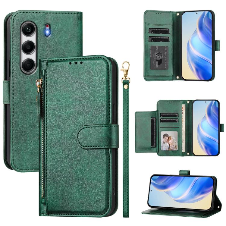 Multi-Card Slots Zipper Wallet Leather Phone Case, For Tecno Camon 50 Pro 4G, For Tecno Camon 50 4G, For Tecno Spark Slim, For Tecno Camon 40 Pro 4G, For Tecno Camon 40 Premier, For Tecno Camon 40 4G, For Tecno Spark 30 5G / Pova 6 Neo 5G              ...
