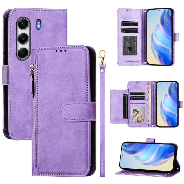 Multi-Card Slots Zipper Wallet Leather Phone Case, For Tecno Camon 50 Pro 4G, For Tecno Camon 50 4G, For Tecno Spark Slim, For Tecno Camon 40 Pro 4G, For Tecno Camon 40 Premier, For Tecno Camon 40 4G, For Tecno Spark 30 5G / Pova 6 Neo 5G              ...