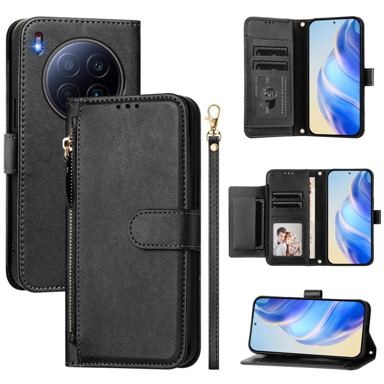 Multi-Card Slots Zipper Wallet Leather Phone Case, For Tecno Camon 50 Pro 4G, For Tecno Camon 50 4G, For Tecno Spark Slim, For Tecno Camon 40 Pro 4G, For Tecno Camon 40 Premier, For Tecno Camon 40 4G, For Tecno Spark 30 5G / Pova 6 Neo 5G              ...