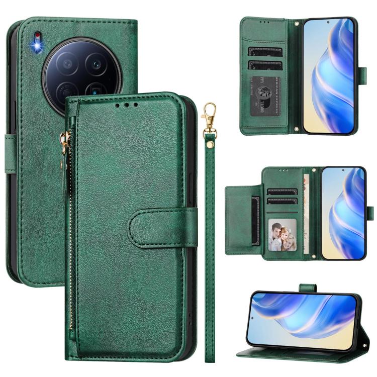 Multi-Card Slots Zipper Wallet Leather Phone Case, For Tecno Camon 50 Pro 4G, For Tecno Camon 50 4G, For Tecno Spark Slim, For Tecno Camon 40 Pro 4G, For Tecno Camon 40 Premier, For Tecno Camon 40 4G, For Tecno Spark 30 5G / Pova 6 Neo 5G              ...