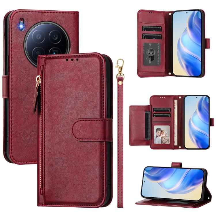 Multi-Card Slots Zipper Wallet Leather Phone Case, For Tecno Camon 50 Pro 4G, For Tecno Camon 50 4G, For Tecno Spark Slim, For Tecno Camon 40 Pro 4G, For Tecno Camon 40 Premier, For Tecno Camon 40 4G, For Tecno Spark 30 5G / Pova 6 Neo 5G              ...