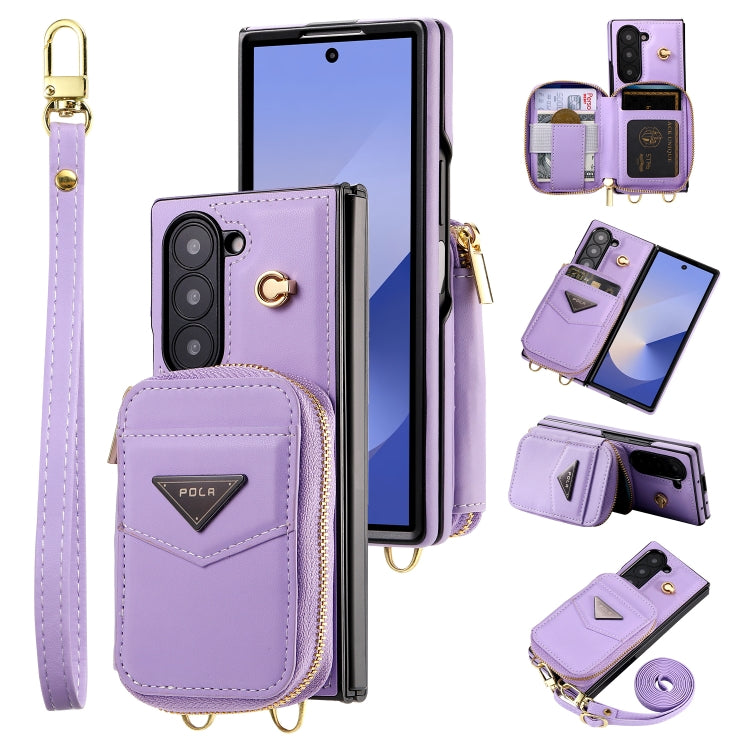 POLA Multi-Card Slots Zipper Wallet Phone Case, For Samsung Galaxy Z Flip7 5G, For Samsung Galaxy Z Flip6, For Samsung Galaxy Z Fold6, For Samsung Galaxy Z Flip5, For Samsung Galaxy Z Flip3 5G
