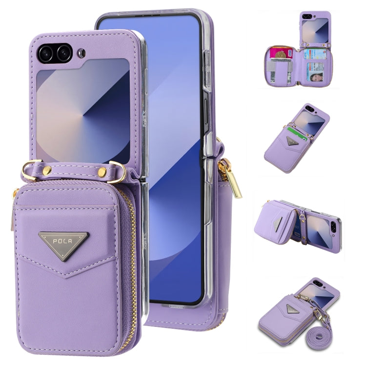 POLA Multi-Card Slots Zipper Wallet Phone Case, For Samsung Galaxy Z Flip7 5G, For Samsung Galaxy Z Flip6, For Samsung Galaxy Z Fold6, For Samsung Galaxy Z Flip5, For Samsung Galaxy Z Flip3 5G