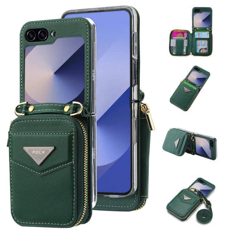 POLA Multi-Card Slots Zipper Wallet Phone Case, For Samsung Galaxy Z Flip7 5G, For Samsung Galaxy Z Flip6, For Samsung Galaxy Z Fold6, For Samsung Galaxy Z Flip5, For Samsung Galaxy Z Flip3 5G