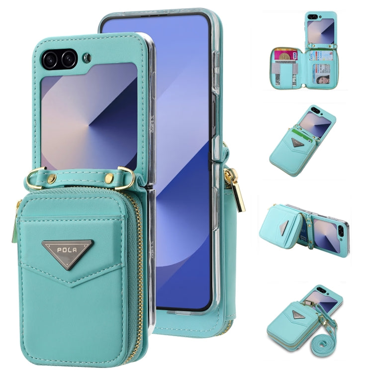 POLA Multi-Card Slots Zipper Wallet Phone Case, For Samsung Galaxy Z Flip7 5G, For Samsung Galaxy Z Flip6, For Samsung Galaxy Z Fold6, For Samsung Galaxy Z Flip5, For Samsung Galaxy Z Flip3 5G
