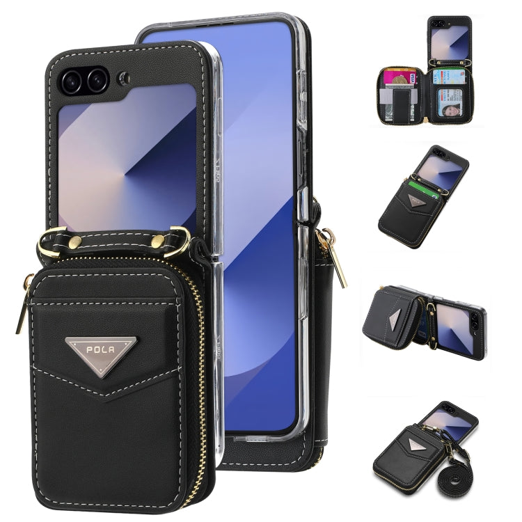 POLA Multi-Card Slots Zipper Wallet Phone Case, For Samsung Galaxy Z Flip7 5G, For Samsung Galaxy Z Flip6, For Samsung Galaxy Z Fold6, For Samsung Galaxy Z Flip5, For Samsung Galaxy Z Flip3 5G