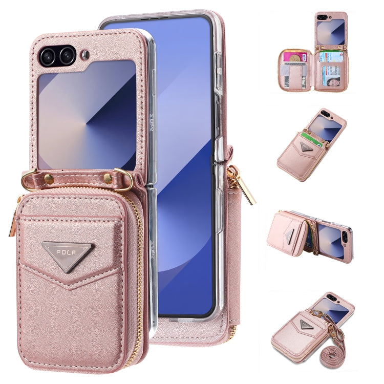 POLA Multi-Card Slots Zipper Wallet Phone Case, For Samsung Galaxy Z Flip7 5G, For Samsung Galaxy Z Flip6, For Samsung Galaxy Z Fold6, For Samsung Galaxy Z Flip5, For Samsung Galaxy Z Flip3 5G