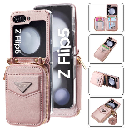 POLA Multi-Card Slots Zipper Wallet Phone Case