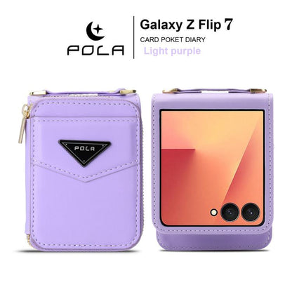 POLA Multi-Card Slots Zipper Wallet Phone Case, For Samsung Galaxy Z Flip7 5G, For Samsung Galaxy Z Flip6, For Samsung Galaxy Z Fold6, For Samsung Galaxy Z Flip5, For Samsung Galaxy Z Flip3 5G
