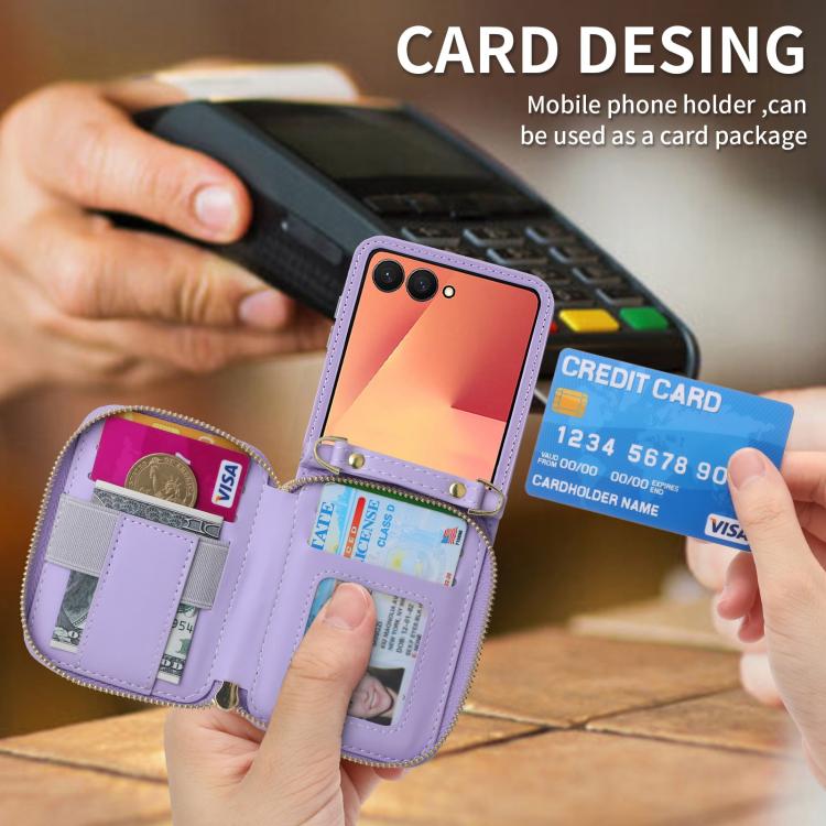 POLA Multi-Card Slots Zipper Wallet Phone Case