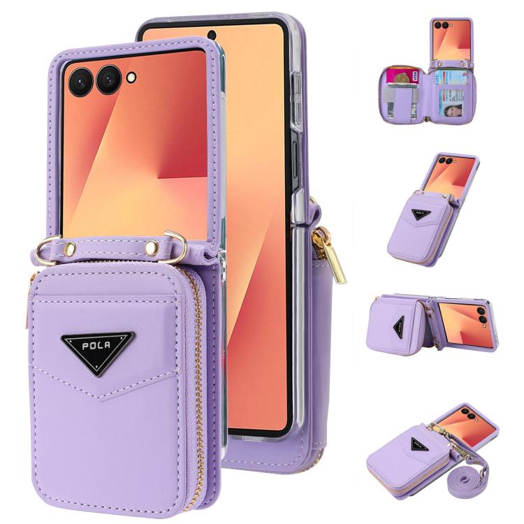 POLA Multi-Card Slots Zipper Wallet Phone Case, For Samsung Galaxy Z Flip7 5G, For Samsung Galaxy Z Flip6, For Samsung Galaxy Z Fold6, For Samsung Galaxy Z Flip5, For Samsung Galaxy Z Flip3 5G