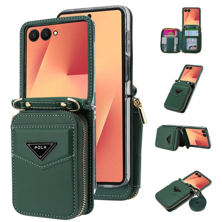 POLA Multi-Card Slots Zipper Wallet Phone Case, For Samsung Galaxy Z Flip7 5G, For Samsung Galaxy Z Flip6, For Samsung Galaxy Z Fold6, For Samsung Galaxy Z Flip5, For Samsung Galaxy Z Flip3 5G