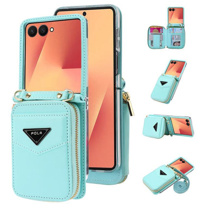 POLA Multi-Card Slots Zipper Wallet Phone Case, For Samsung Galaxy Z Flip7 5G, For Samsung Galaxy Z Flip6, For Samsung Galaxy Z Fold6, For Samsung Galaxy Z Flip5, For Samsung Galaxy Z Flip3 5G