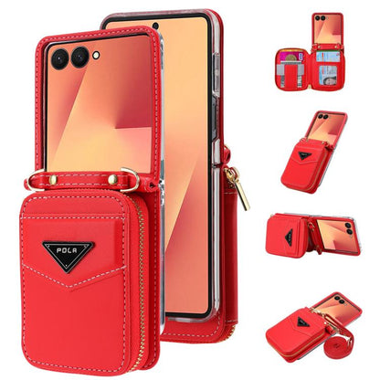POLA Multi-Card Slots Zipper Wallet Phone Case, For Samsung Galaxy Z Flip7 5G, For Samsung Galaxy Z Flip6, For Samsung Galaxy Z Fold6, For Samsung Galaxy Z Flip5, For Samsung Galaxy Z Flip3 5G