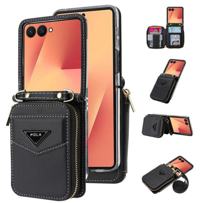 POLA Multi-Card Slots Zipper Wallet Phone Case, For Samsung Galaxy Z Flip7 5G, For Samsung Galaxy Z Flip6, For Samsung Galaxy Z Fold6, For Samsung Galaxy Z Flip5, For Samsung Galaxy Z Flip3 5G