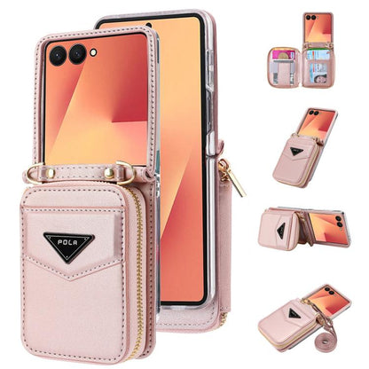 POLA Multi-Card Slots Zipper Wallet Phone Case, For Samsung Galaxy Z Flip7 5G, For Samsung Galaxy Z Flip6, For Samsung Galaxy Z Fold6, For Samsung Galaxy Z Flip5, For Samsung Galaxy Z Flip3 5G