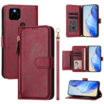 Multi-Card Slots Zipper Wallet Leather Phone Case, For Google Pixel 5a 5G